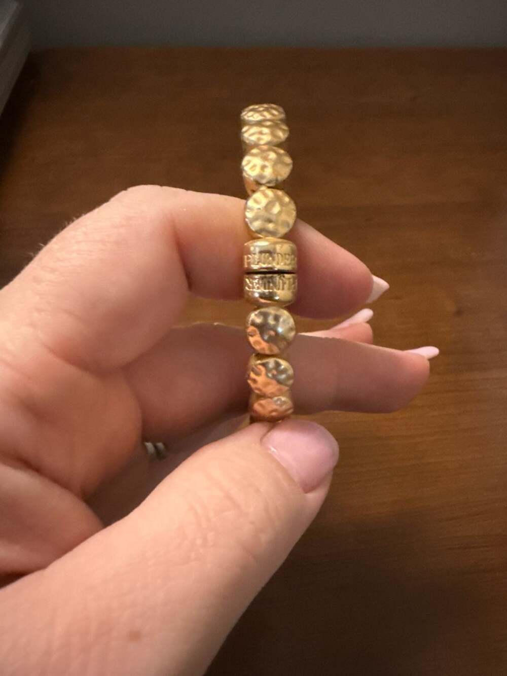 Plunder Design Mila Gold Hammered Stretch Bracelet - Picture 3 of 5